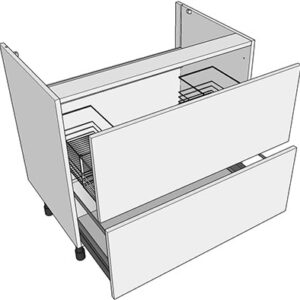 800mm Sink Base Unit (2 pan Dr - U cut)