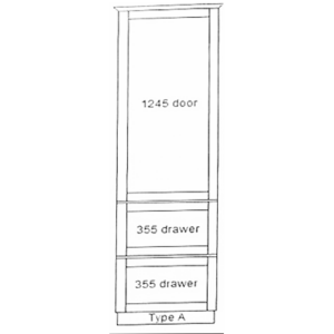 300 Medium Height Drawer Larders Type A (1970 H)