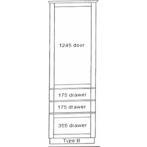 500 Medium Height Drawer Larders Type B (1970 H)