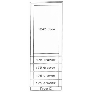 500 Medium Height Drawer Larders Type C (1970 H)