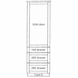 500 Medium Height Drawer Larders Type E (1970 H)