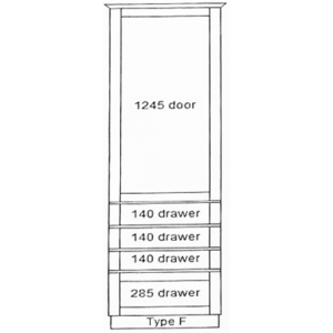 1000 Medium Height Drawer Larders Type F (1970 H)